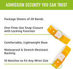 WristCo plastic wristbands sheet packaging detail
