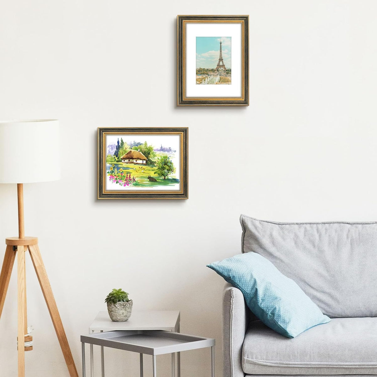 Space Art Deco 9x12 picture frame showing white mat for 6x8 prints