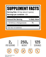 BulkSupplements OKG powder packaging label details