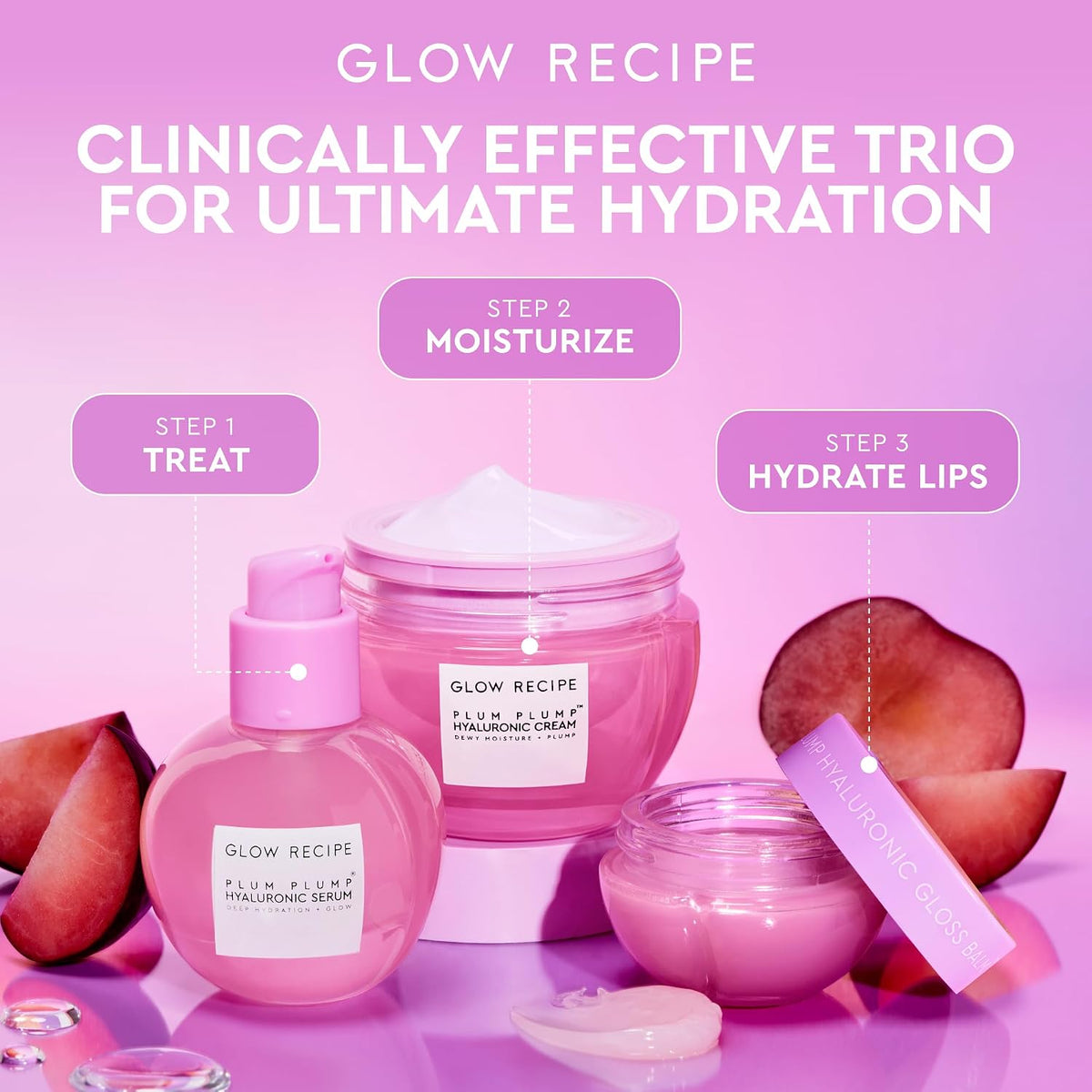 Glow Recipe Plum Hydration Heroes Holiday Kit - Plum Plump Hyaluronic Acid Cream (50ml) & Ultra Moisturizing Gloss Balm (15ml) - Hydrate, Plump, and Balance Dry Skin & Parched Lips - Vegan Set (2-Pc) - Image 9