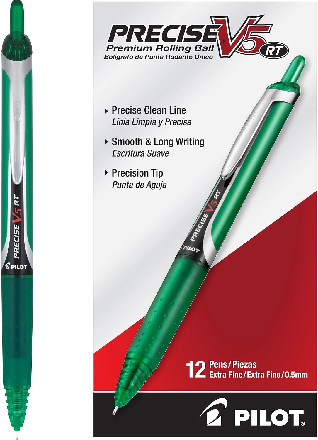 PILOT Precise V5 RT Retractable Rollerball Pens, 0.5mm, Blue, 12-Pack - Image 14