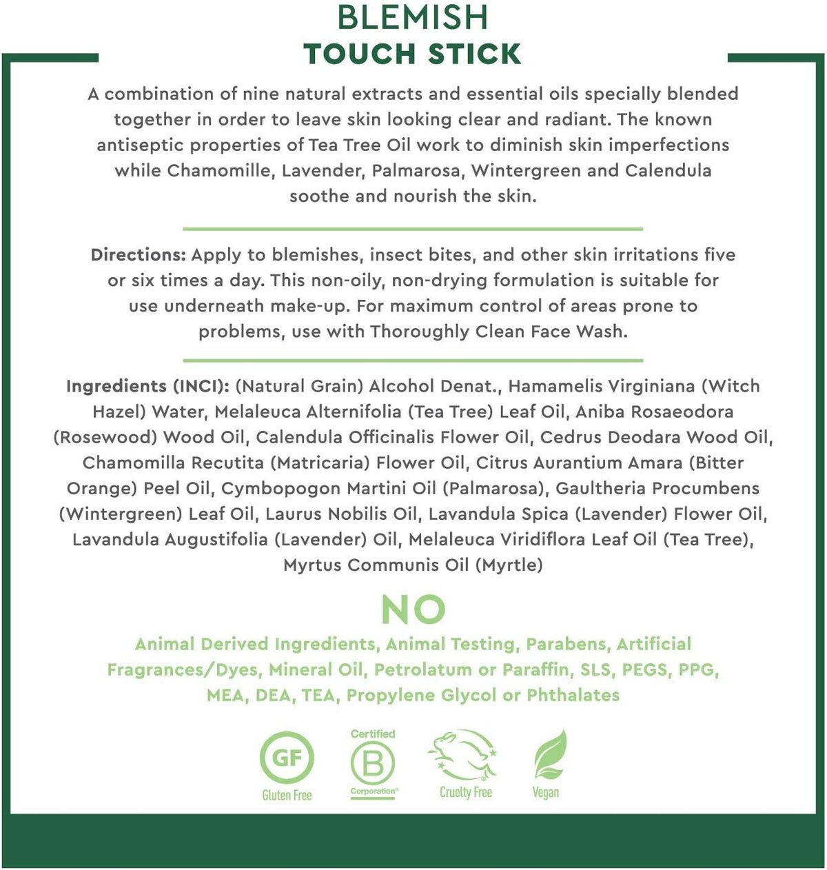 Desert Essence herbal blemish stick showing size reference