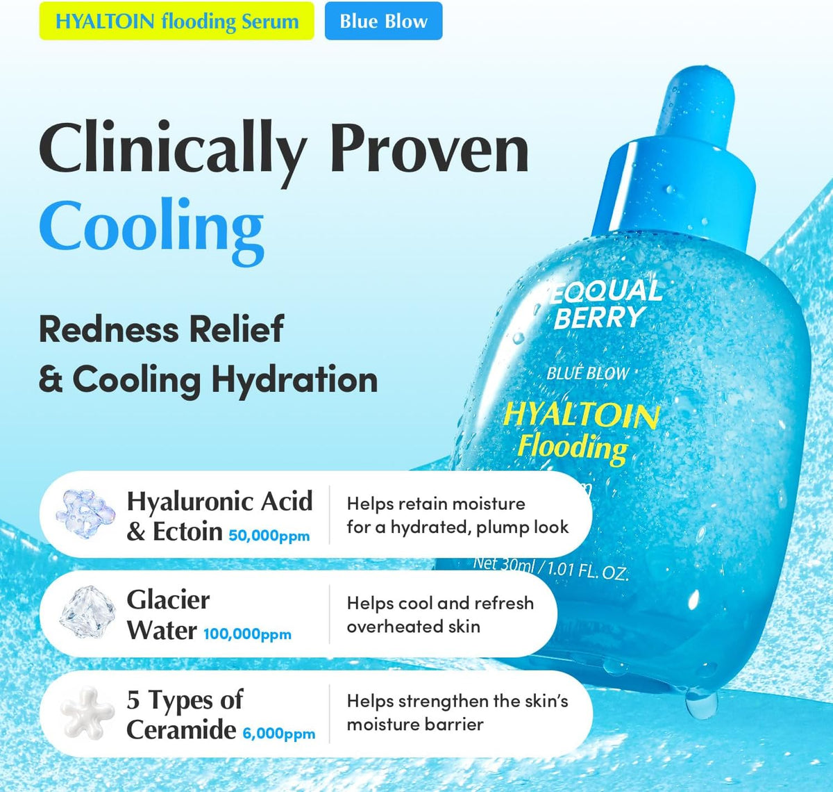Eqqualberry Hyaltoin Flooding Smoothie Serum ingredient highlights