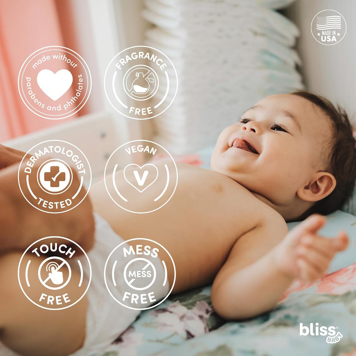 Bliss Baby fragrance free zinc oxide skin protectant cream spray formula information label