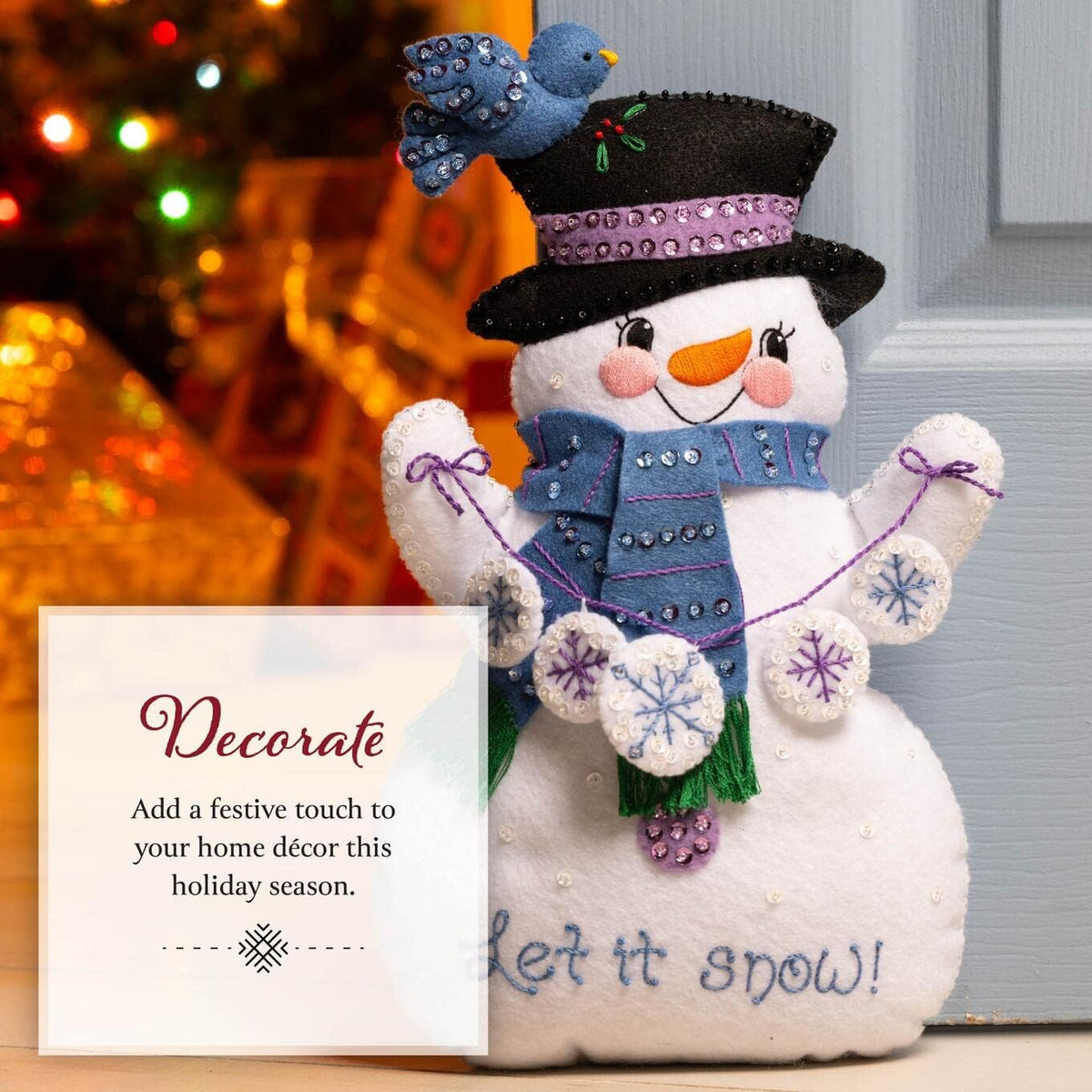 Bucilla finished craft product display for holiday decor
