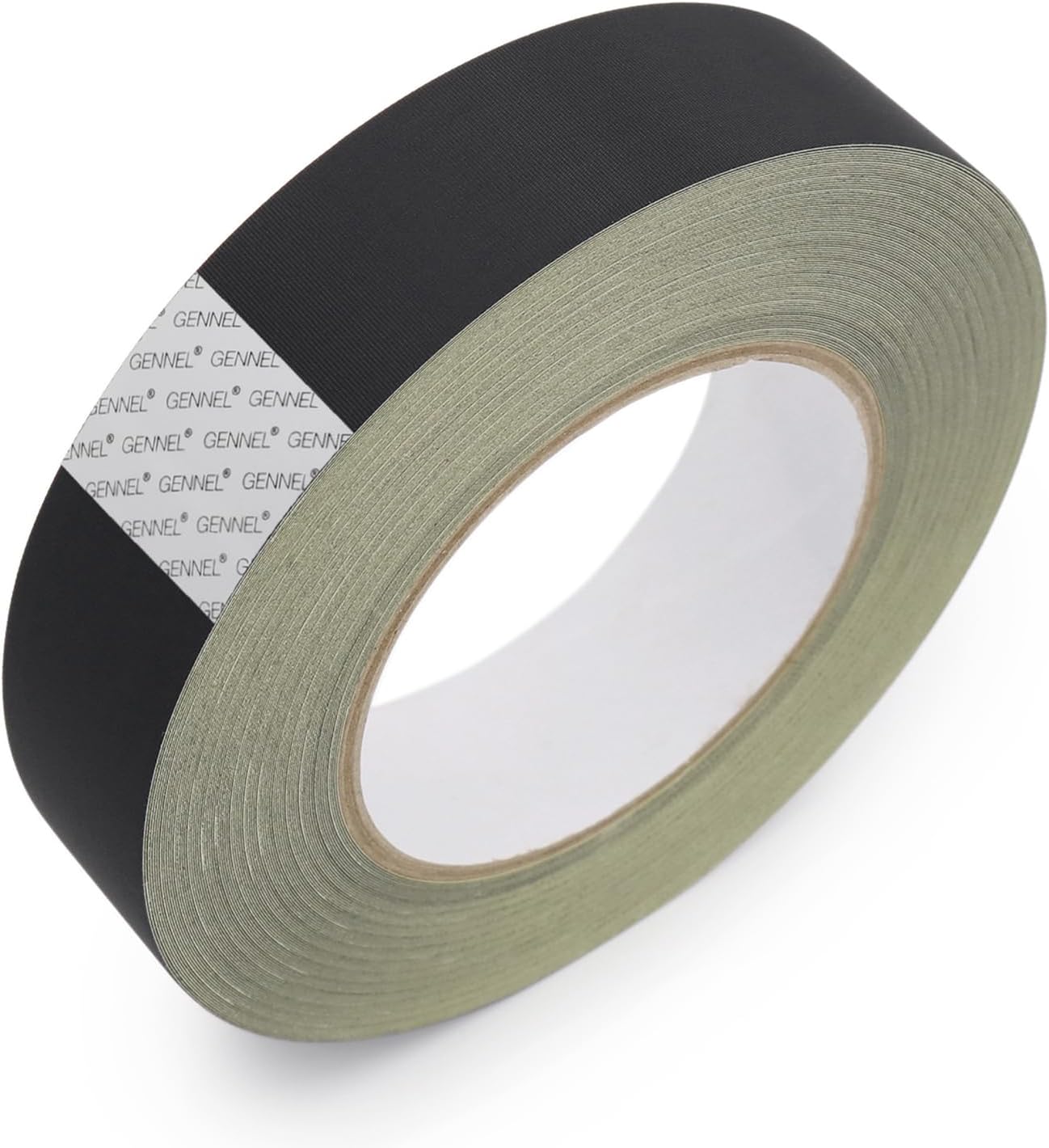 Gennel black electrical acetate cloth tape front view roll