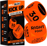 Skill Blox soccer kick up training dice pack front view showing orange foam pieces