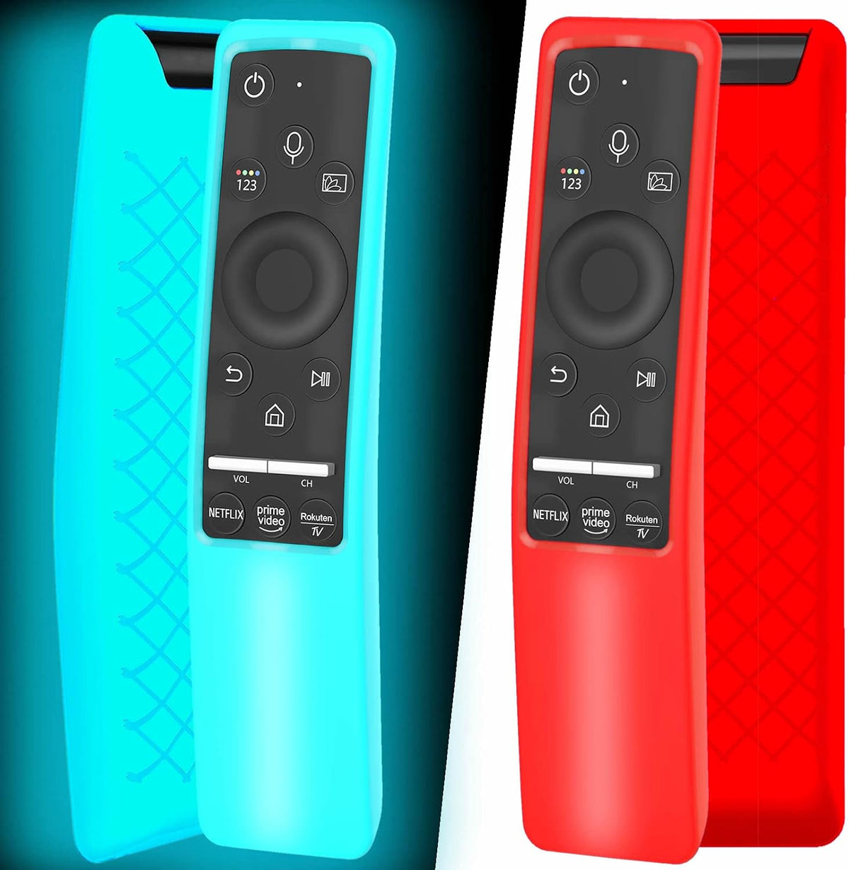 2 Pack Remote Case Glow in The Dark Compatible with Samsung Smart TV Remote Controller BN59 Series, Silicone Cover Protector Shockproof Anti-Slip Remote Skin Sleeve (Glow Purple and Sky) - Image 10