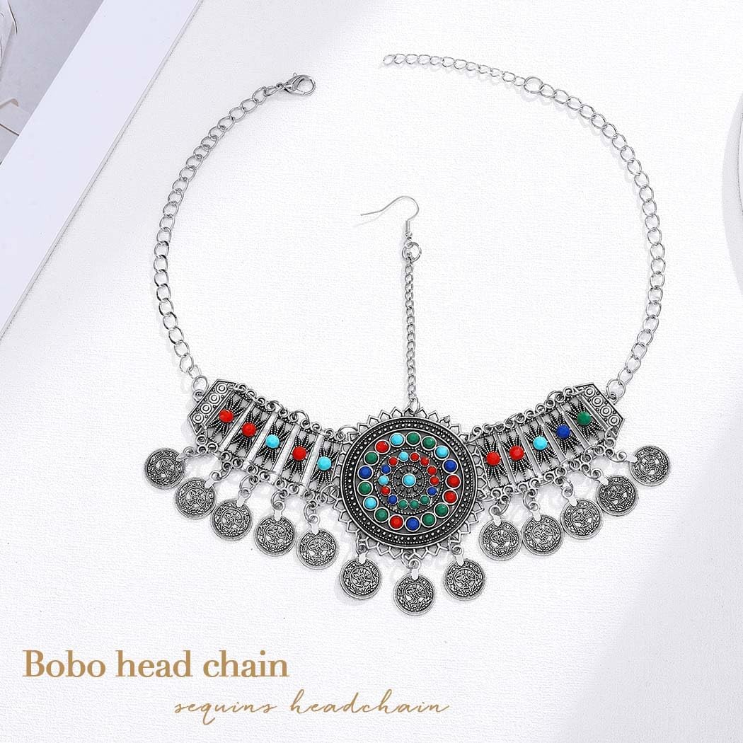 Fashey boho headpiece rhinestone detail closeup