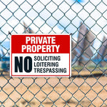 Packaging display of dual pack heavy duty property warning signs