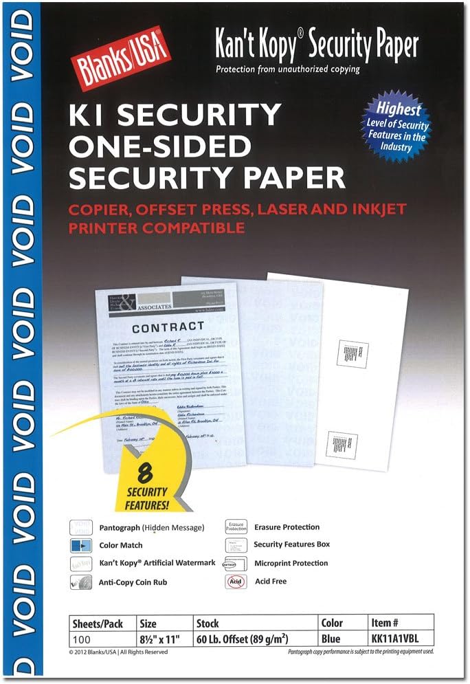 Kan't Kopy Security Paper 100 Pack front view office stationery