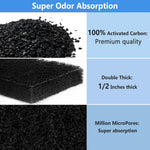 Demonstration of inserting the thick black carbon sponge pad into a waste drawer
