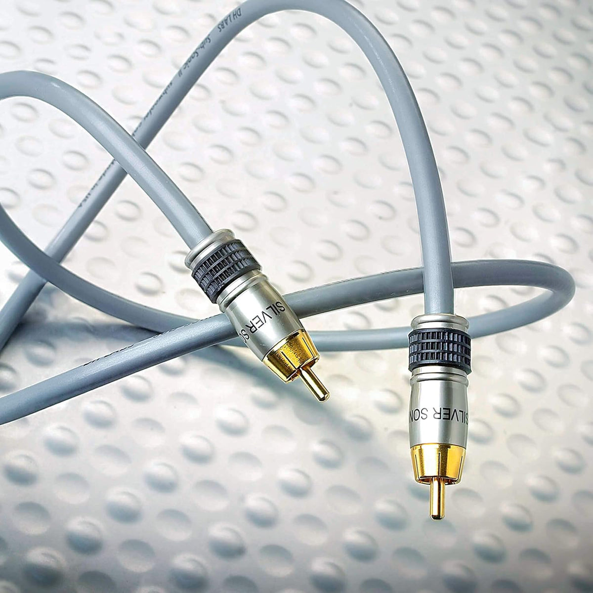 DH Labs Sub-Sonic II Subwoofer Cable front view with RCA connectors