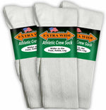 Extra Wide Athletic Crew Socks - Up to 6E Width - Made in USA - 3 Pack | Superior Stretch, Wide Foot, Ankle & Calf - Non-binding - Made in USA - Image 9