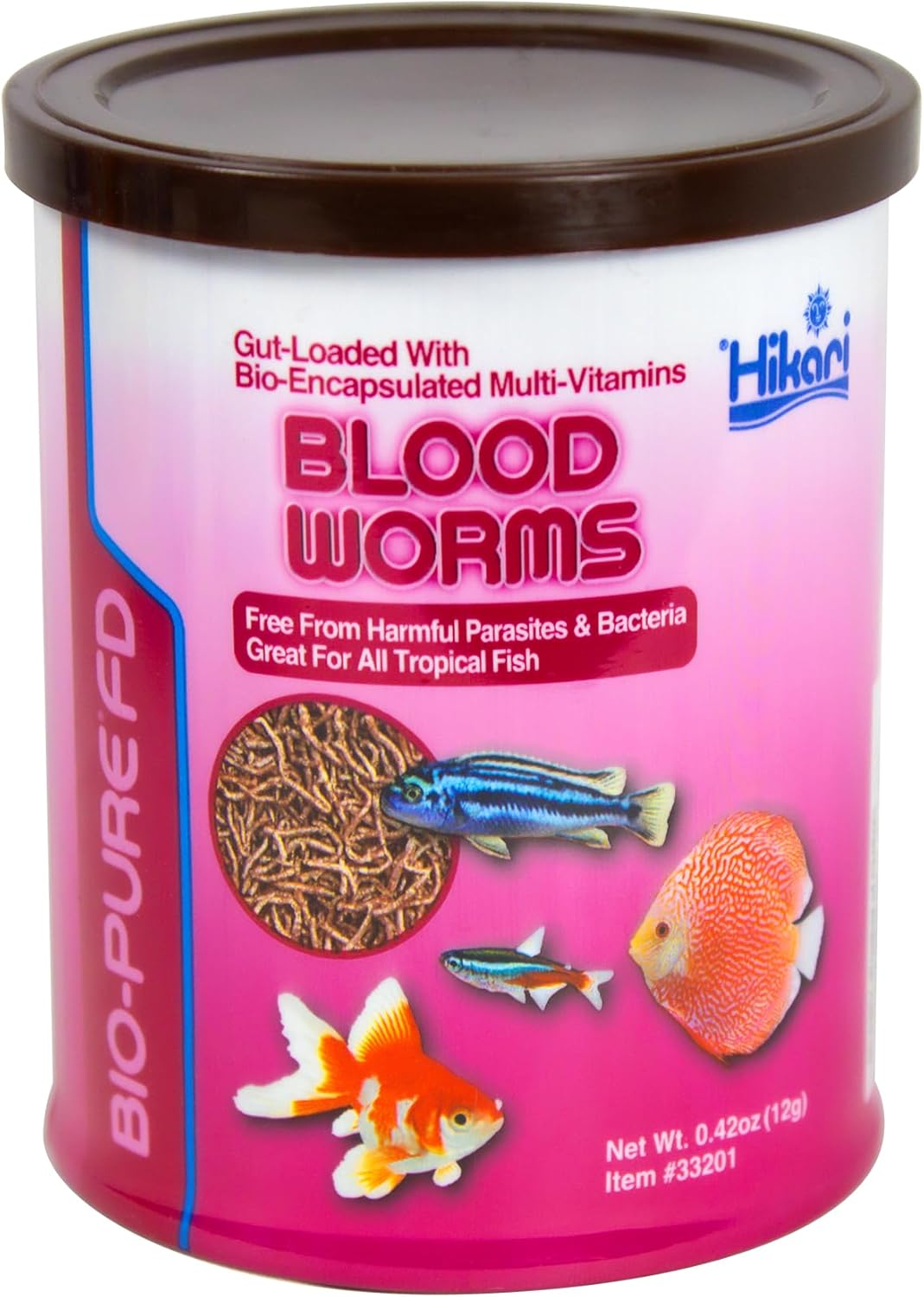 Hikari Bio-Pure Freeze Dried Blood Worms 12 gram front view