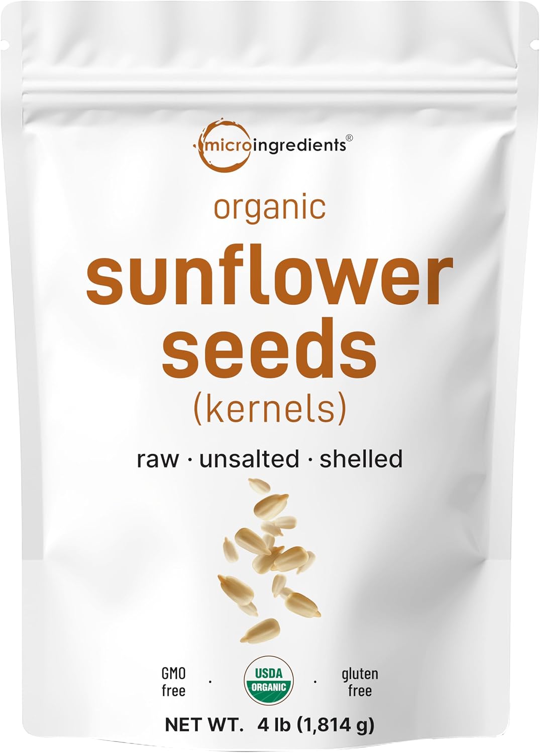 Micro Ingredients organic sunflower seeds front view package