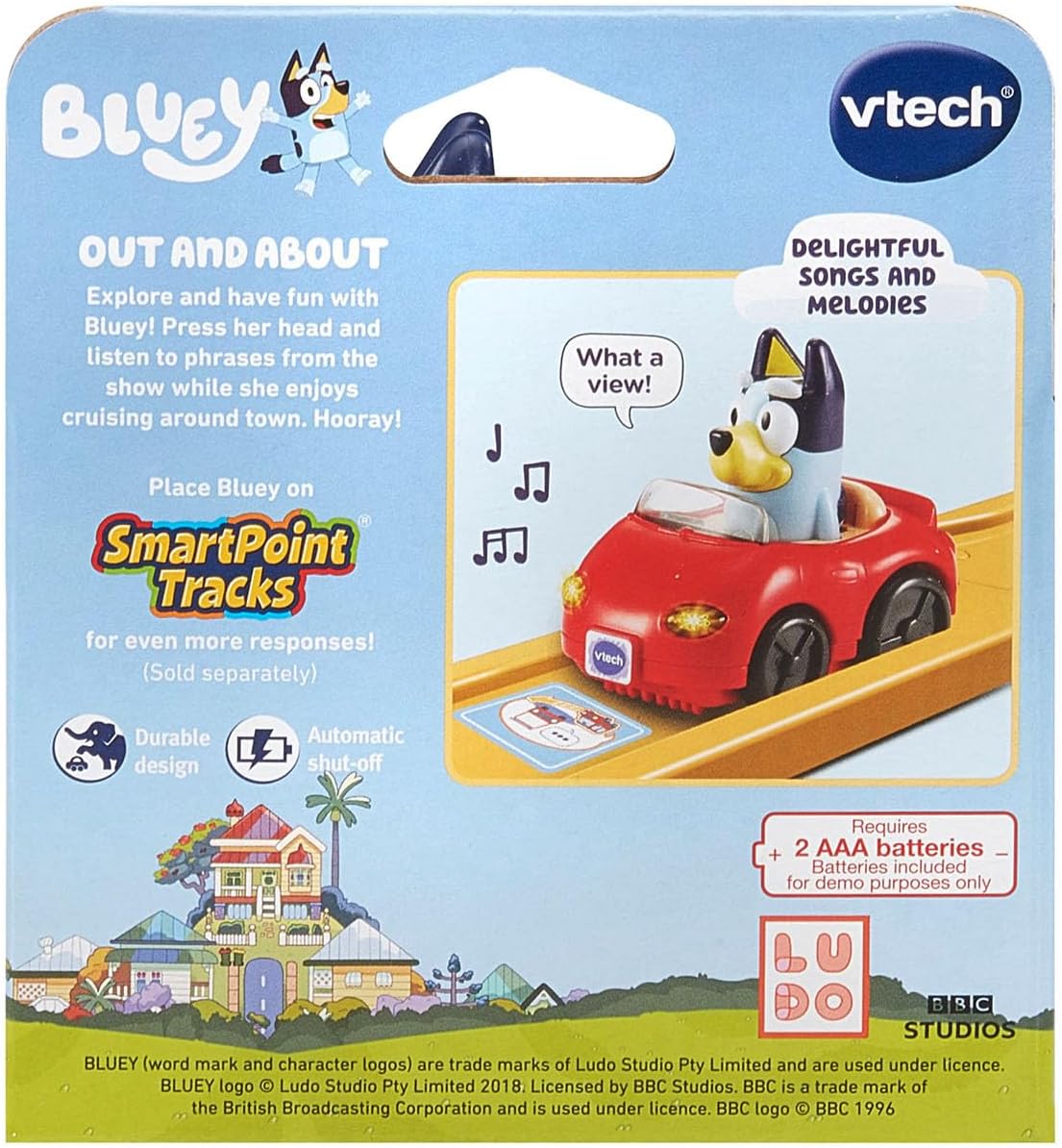 VTech Bluey Escape Convertible close-up of Bluey figure