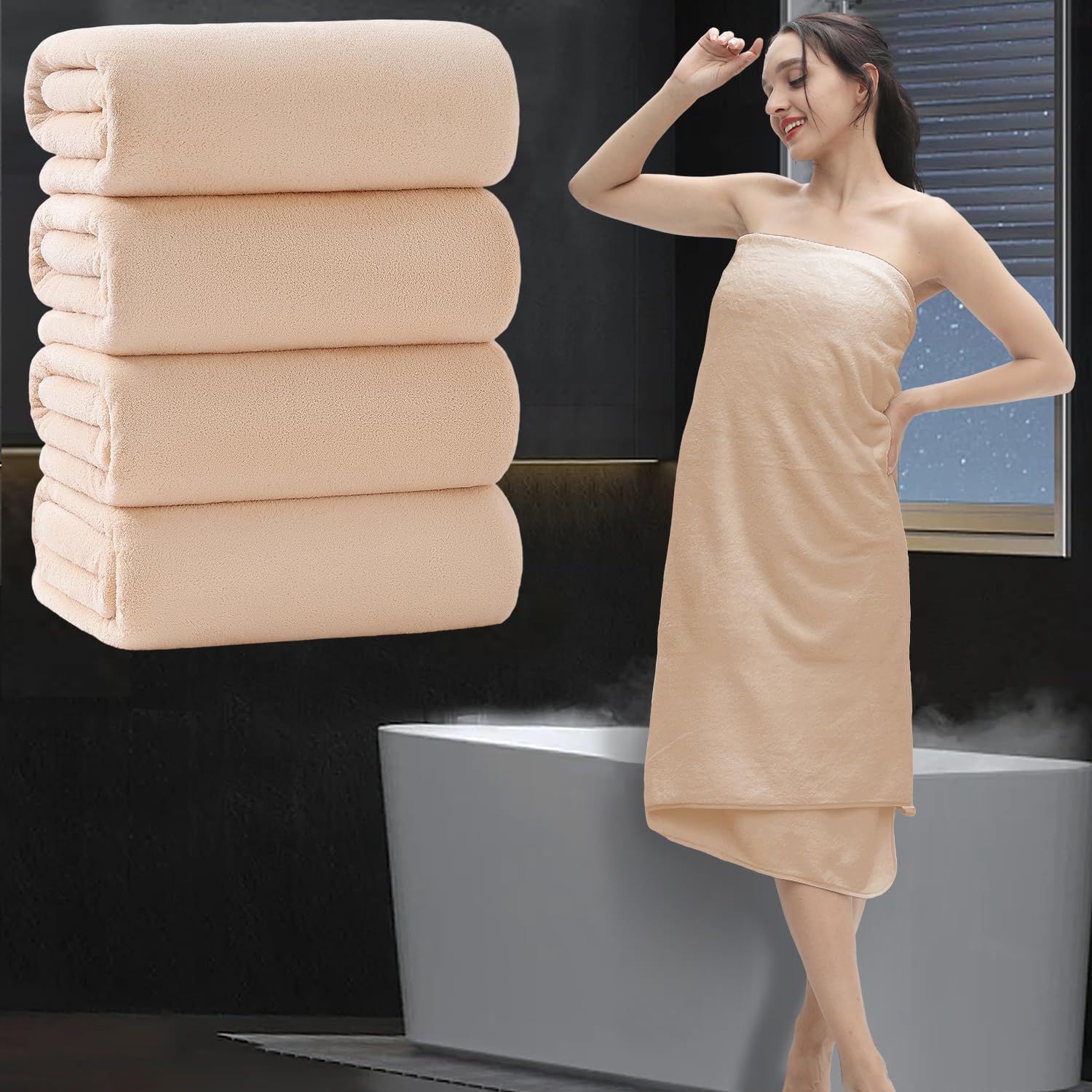 Maggea 4 piece oversized bath sheet set front view