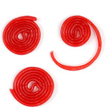 The Hampton Candy Company gourmet strawberry flavored wheel candy individual piece close up