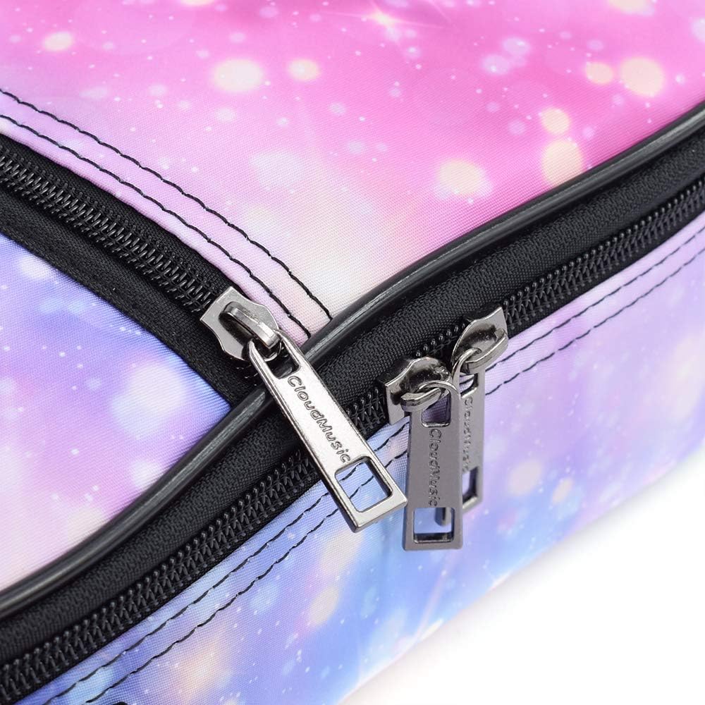 Cloudmusic galaxy print ukulele cover interior foam padding detail