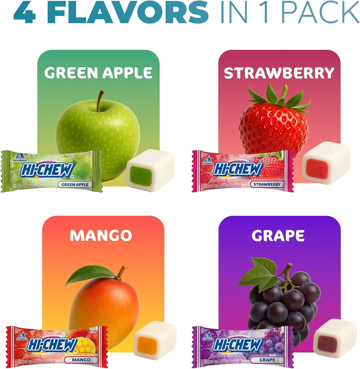 HI-CHEW double layered chewy candy texture close up