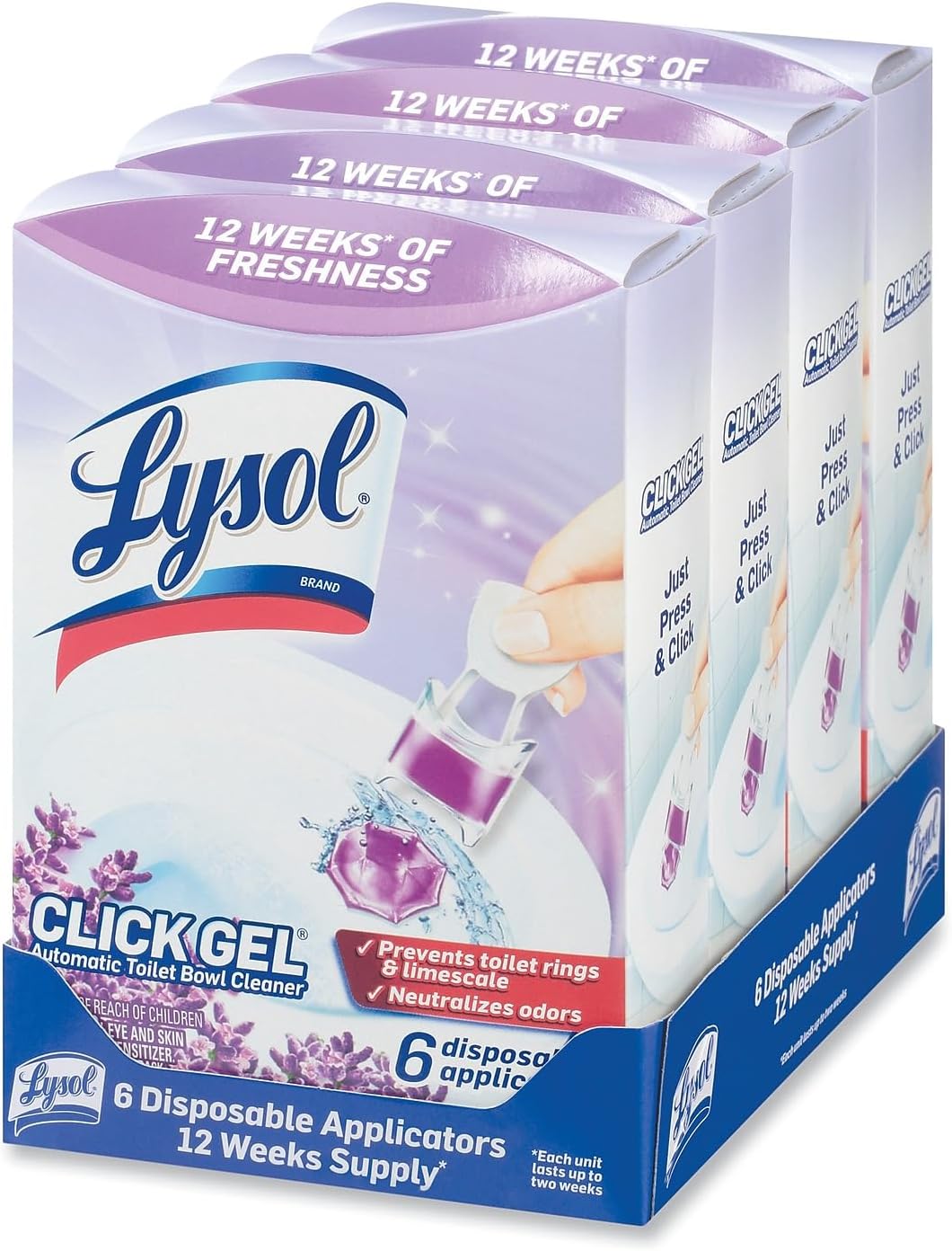 Six count pack of automatic toilet bowl cleaners for bathroom hygiene
