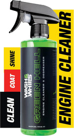 WASH&WHIPS Green Hell Engine Machine Cleaner front view professional strength car degreaser spray