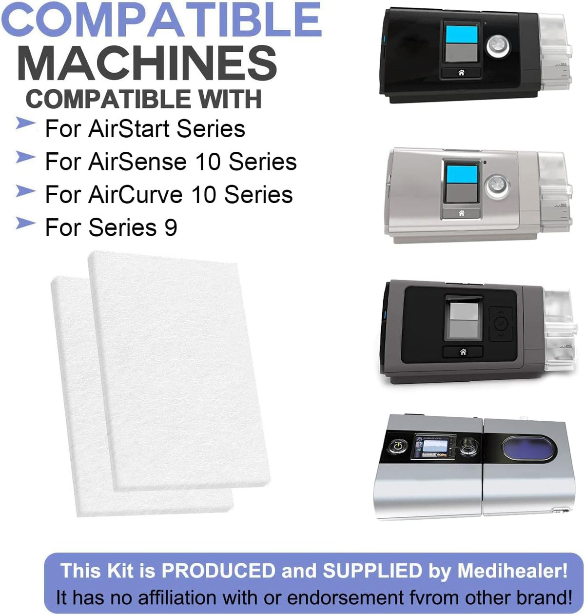 140 PCS Medihealer CPAP Filters(Six-Year-Supply) - Premium Filters for AirSense 10 -for AirCurve 10- S9-for AirStart-Series - Medihealer Replacement Filters Supplies - Image 2