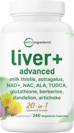 Liver Advanced+, 480 Veggie Capsules | 20-in-1 Complex + Milk Thistle, Dandelion, NAD, NAC, ALA, TUDCA, Glutathione, Artichoke, Turmeric, & Astragalus | Non-GMO, Gluten Free - Image 9