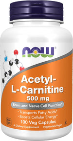 Now Foods Acetyl L-Carnitine front view supplement bottle