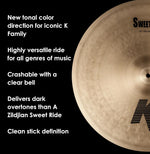 Zildjian K0731 cymbal surface texture and logo