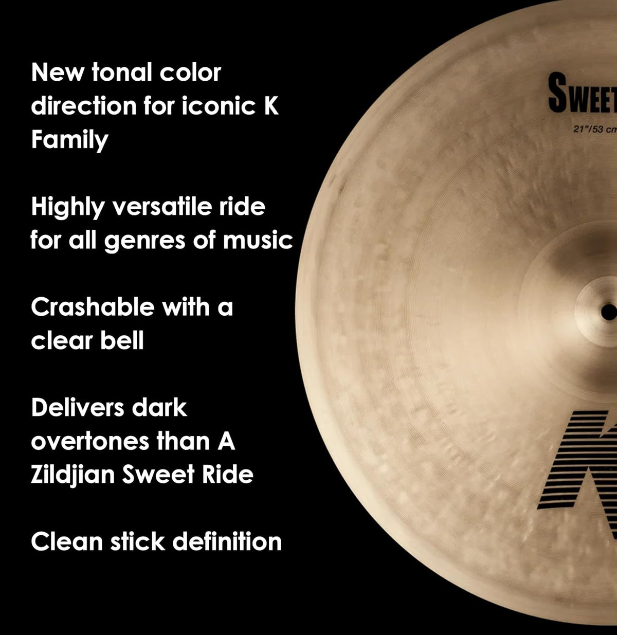 Zildjian K0731 cymbal surface texture and logo
