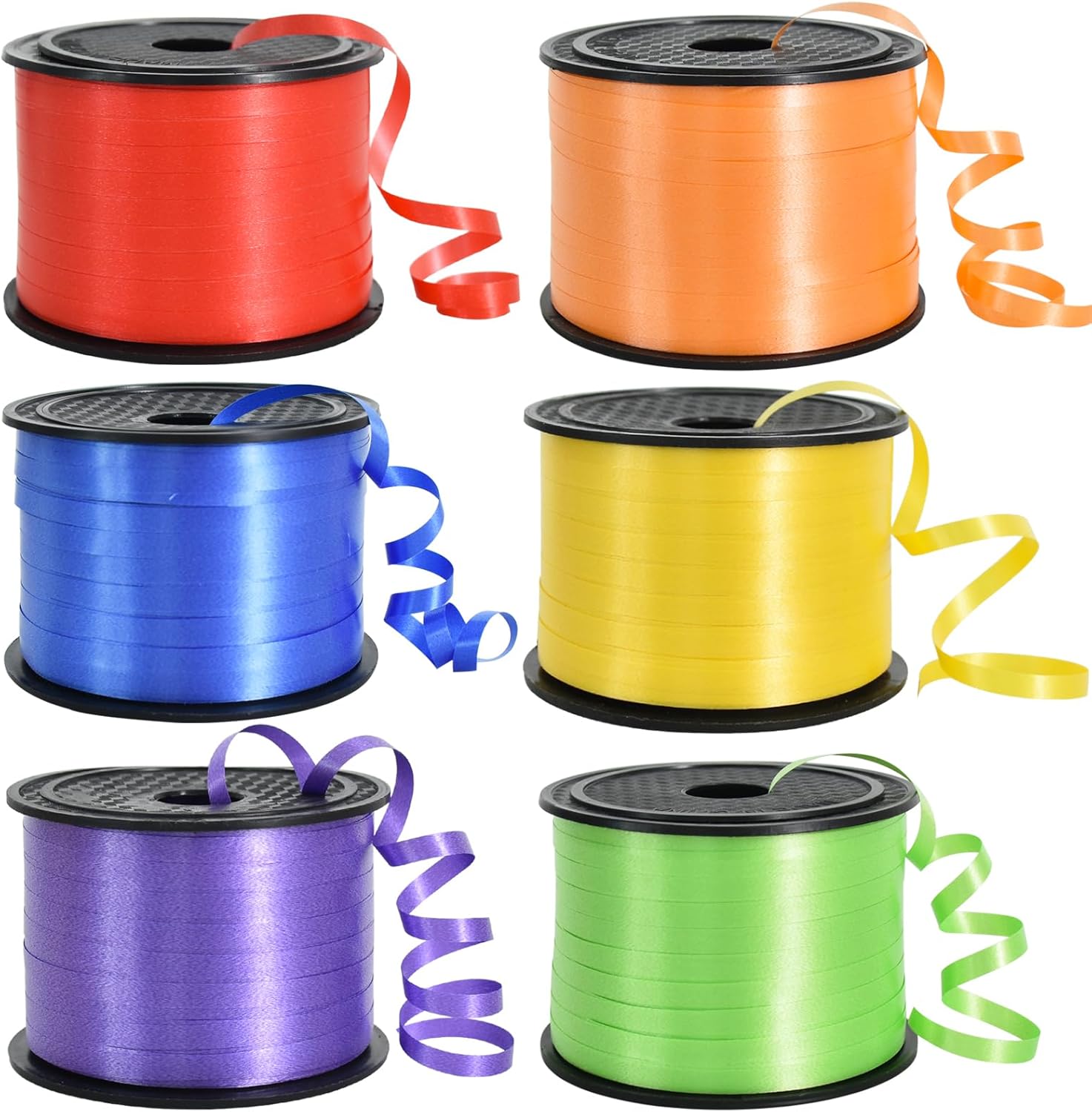 Toniful rainbow curling ribbon 6-pack front view