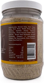 Five-Star Feeders premium roach chow showing nutritious natural ingredients list for Dubia colony