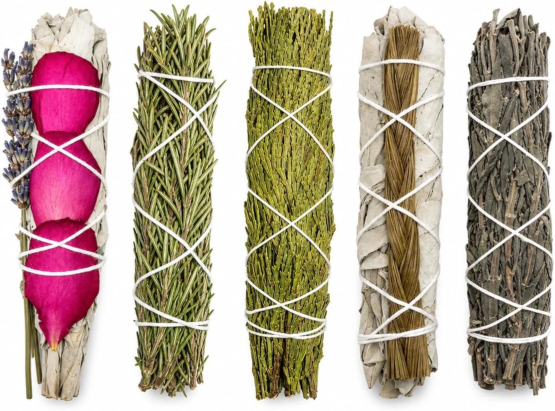 Tomoko smudge sticks sampler front view botanical bundle