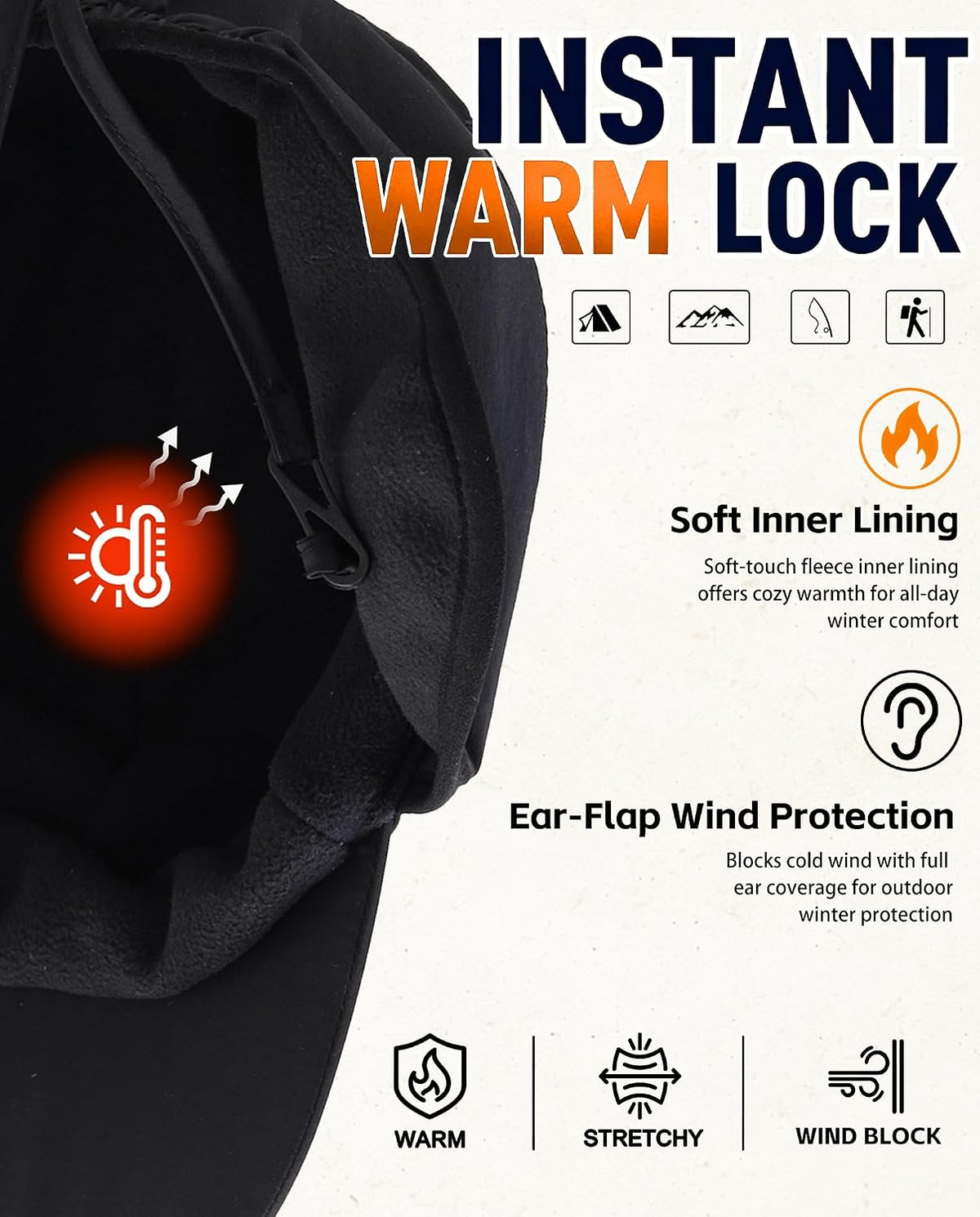 Home Prefer plush fleece lining inside winter trapper cap