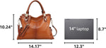 Kattee cowhide tote bag side profile with hardware details