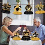 Vicycaty golden wedding anniversary table decor signage