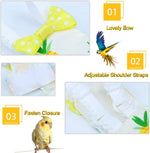 Soft cotton bird clothes flight suit showing the specialized tail opening for comfortable wear