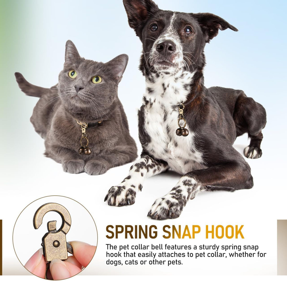 SUPVOX dual brass bells for dog and cat collars