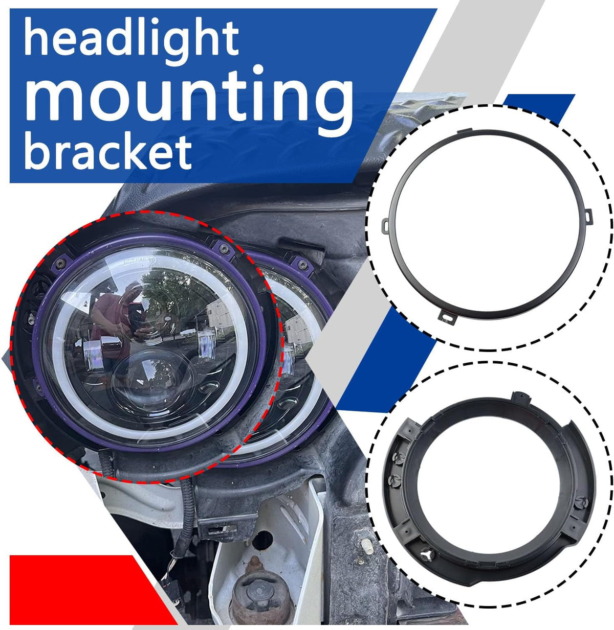 HNeekyr Jeep Wrangler JK headlight bracket pair