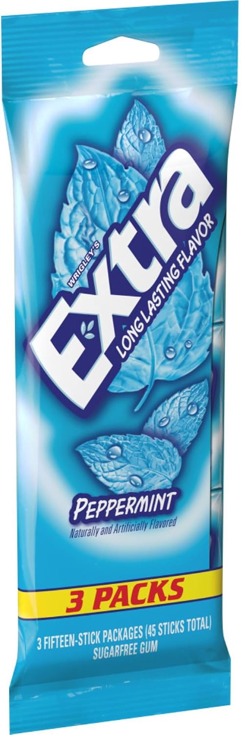 EXTRA Spearmint Sugar Free Chewing Gum, 3 Pack Bulk Gum (45 Sticks Total), Long-Lasting Fresh Breath, Individually Wrapped - Image 13