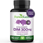 ForestLeaf DIM Supplement - 300mg DIM Estrogen Supplement for Women/Men - Diindolylmethane with BioPerine Black Pepper - Support for Detox, Metabolism, Hormone Balance & Menopause - 90 Caps - Image 1