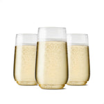 TOSSWARE POP 6 Ounce Flute Junior front view of premium plastic champagne glasses.