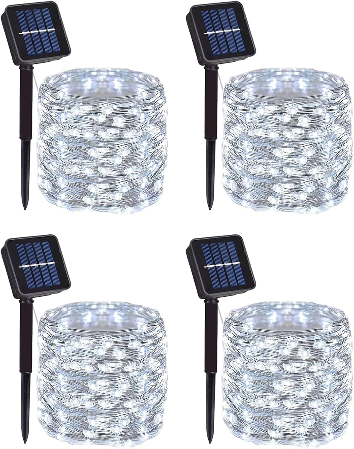 2 Pack Solar Copper Wire String Lights, 66 Ft 200 LEDs Warm White Outdoor | IP65 Waterproof, 8 Lighting Modes, Auto Dusk-to-Dawn, 10-12 Hour Runtime, Garden Patio Yard - Image 9
