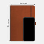 RETTACY Lined Journal Notebook, 192 Numbered Pages, A5 Size (5.7'' x 8.3'') | Leather Hardcover, 100 GSM Thick Paper, for Men & Women, Journaling, Writing, Work & Office (Brown) - Image 9