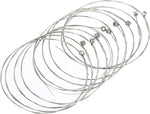 Meccanixity acoustic guitar strings front view showing stainless steel finish.