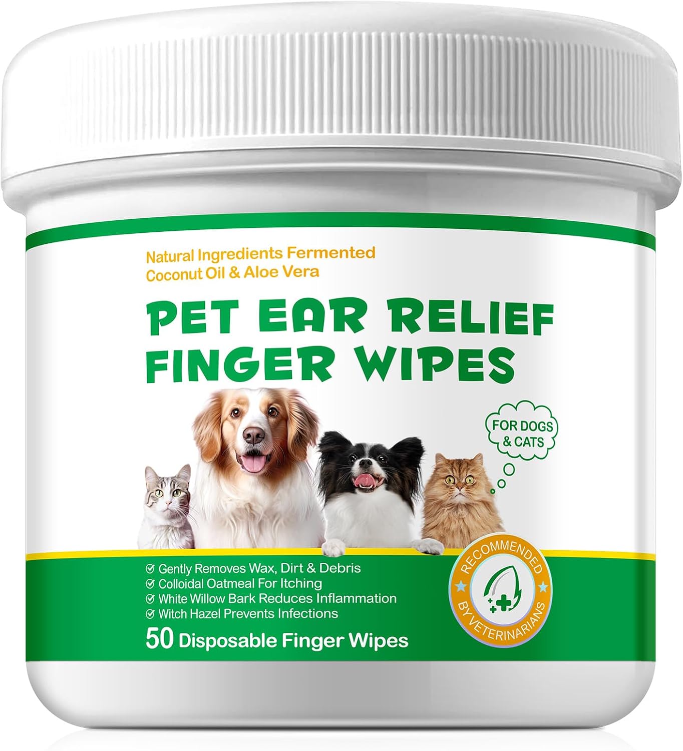 FANGCUN pet ear cleaner wipes container front view