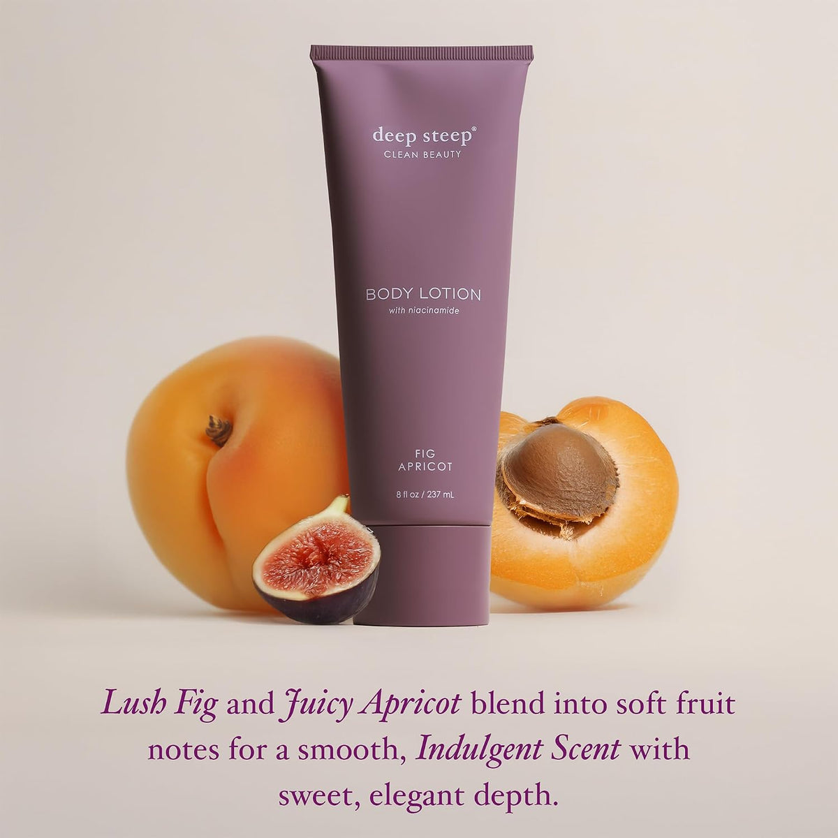 Texture display of Deep Steep vegan moisturizer showing the lightweight cream consistency.