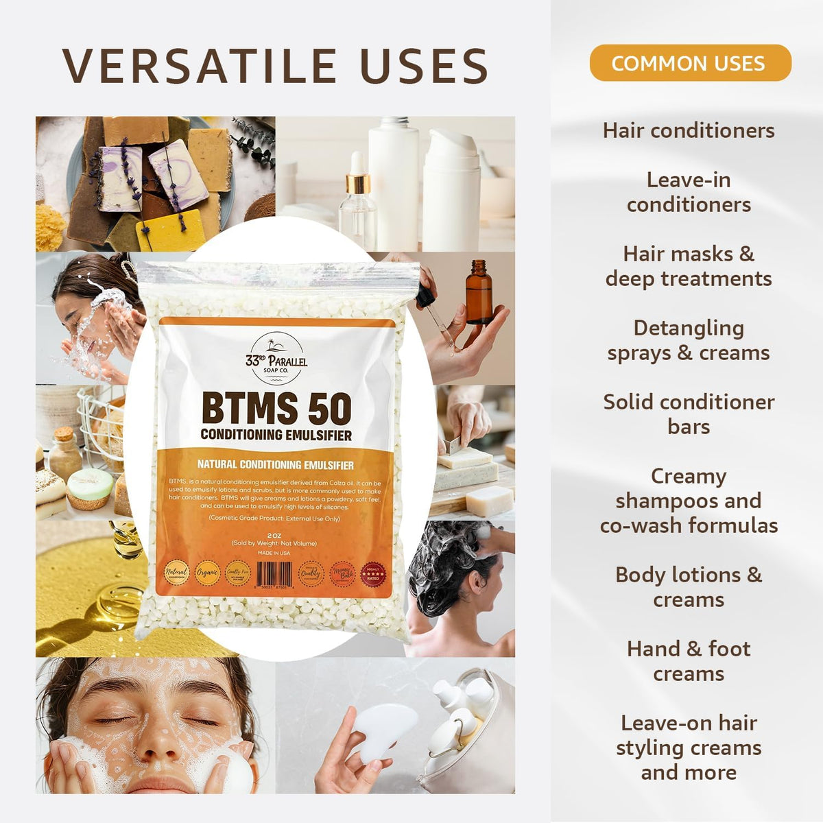 33rd Parallel BTMS 50 conditioning emulsifier pellet texture close up